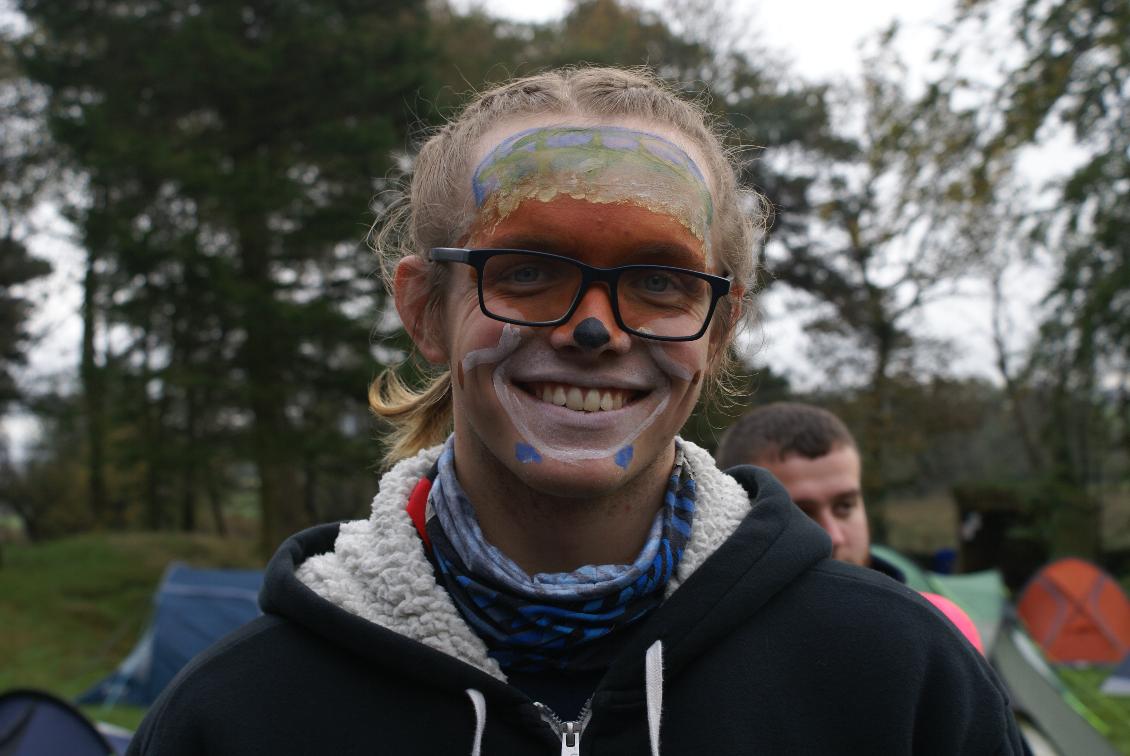 Me with Great Uncle Bulgaria facepaint done by Freya at Midlands Freshers 2023 